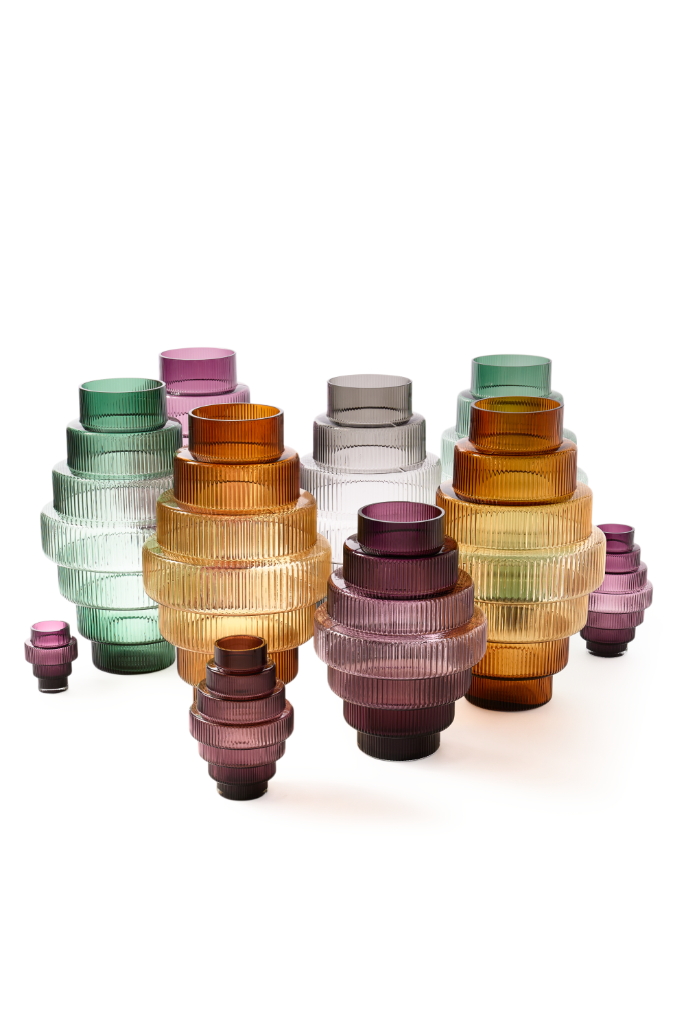Purple Glass Tiered Vase L | Pols Potten Steps | Oroa.com