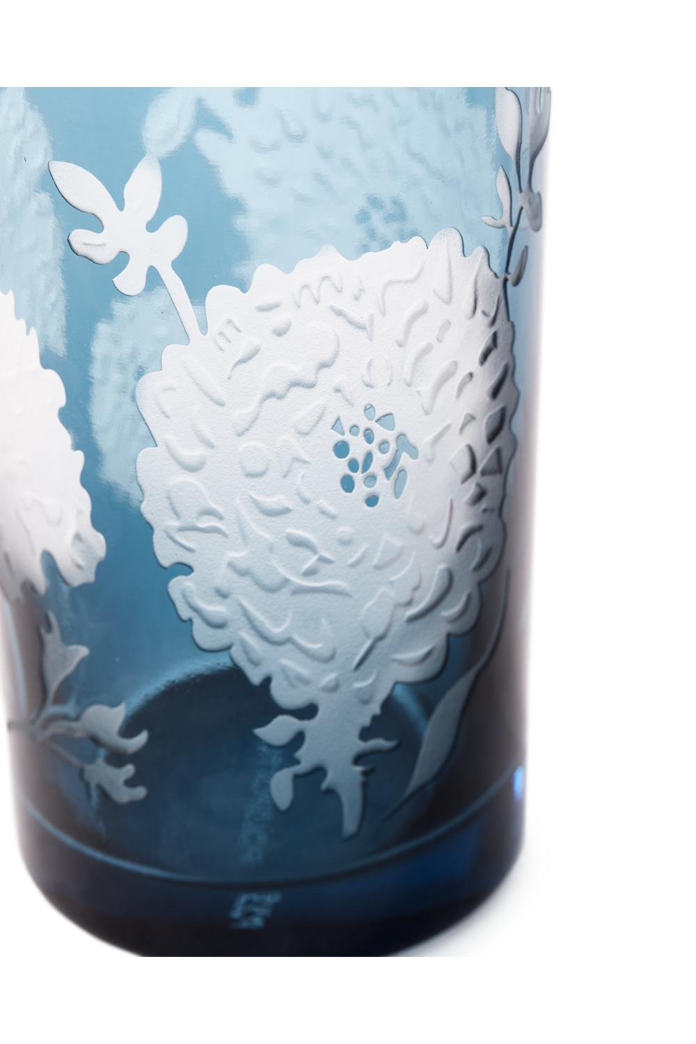 Floral Patterned Blue Glass Pitcher | Pols Potten Peony | Oroa.com