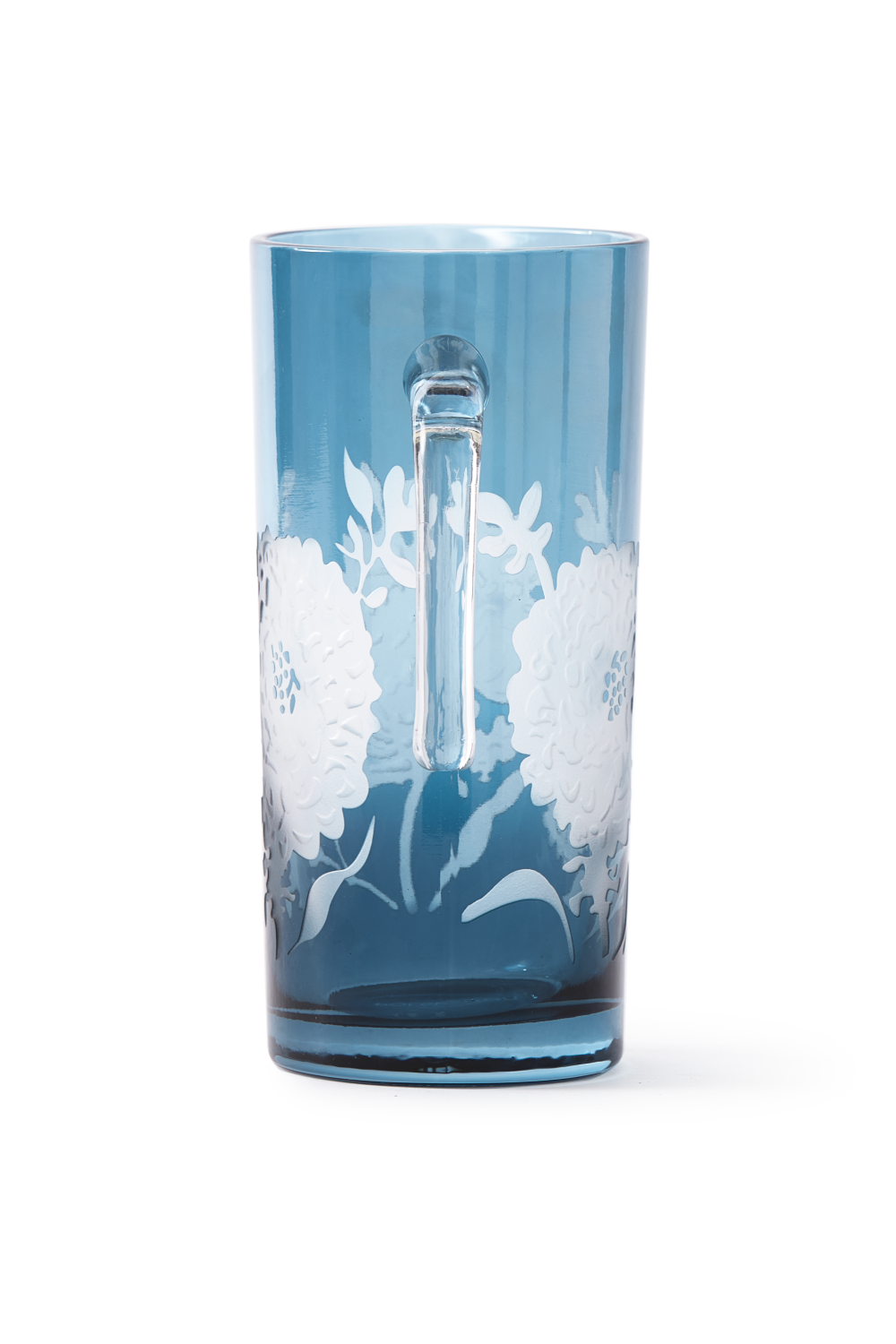 Floral Patterned Blue Glass Pitcher | Pols Potten Peony | Oroa.com