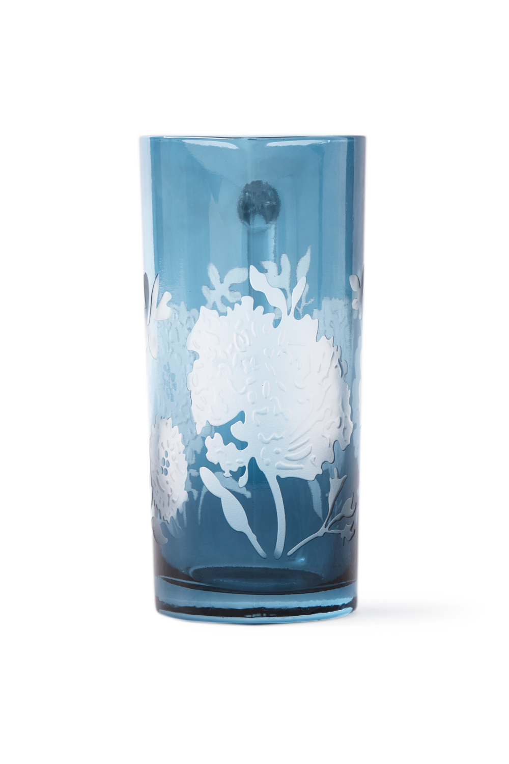 Floral Patterned Blue Glass Pitcher | Pols Potten Peony | Oroa.com