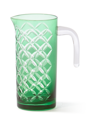 Patterned Green Glass Pitcher | Pols Potten Cuttings | Oroa.com