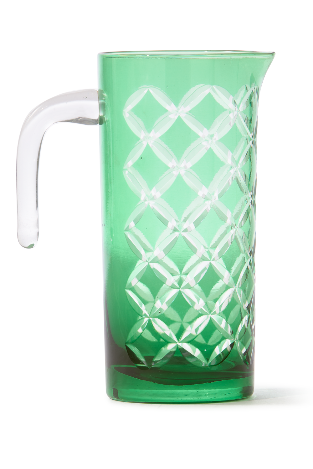 Patterned Green Glass Pitcher | Pols Potten Cuttings | Oroatrade.com