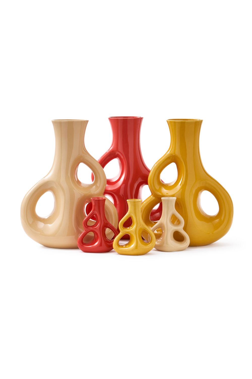 Red Stoneware Vase S | Pols Potten Three Ears | Oroa.com