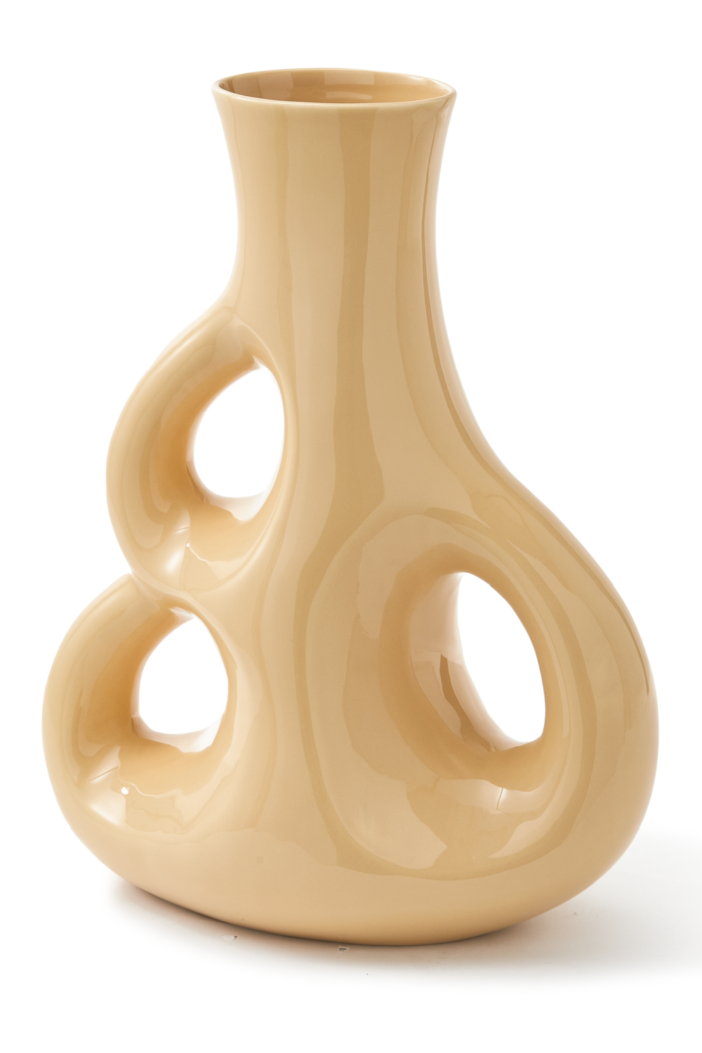 Beige Stoneware Vase M | Pols Potten Three Ears | Oroa.com
