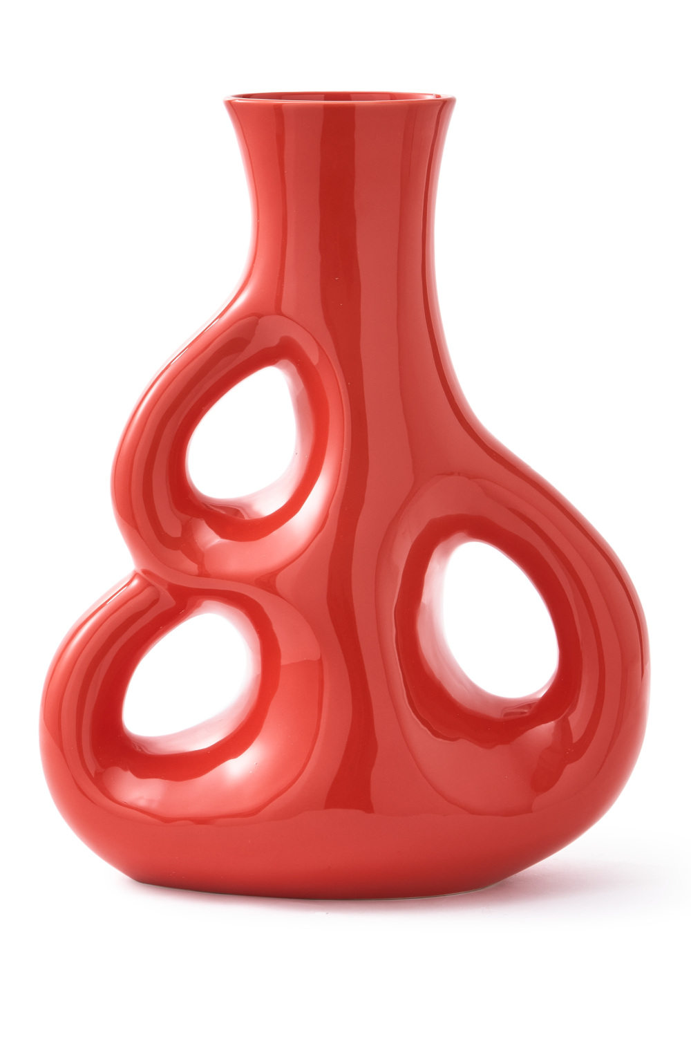 Red Stoneware Vase M | Pols Potten Three Ears | Oroa.com