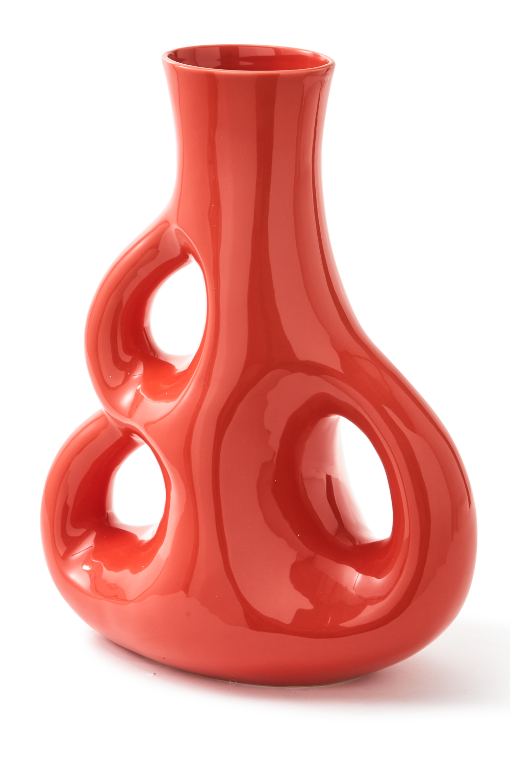 Red Stoneware Vase M | Pols Potten Three Ears | Oroa.com