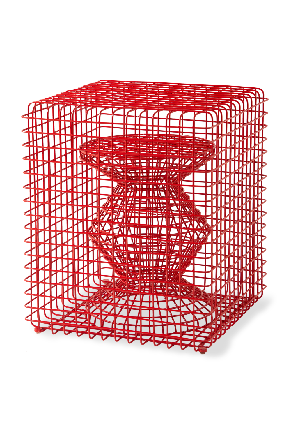 Red Metal Wire Stool | Pols Potten Zig Zag | Oroatrade.com