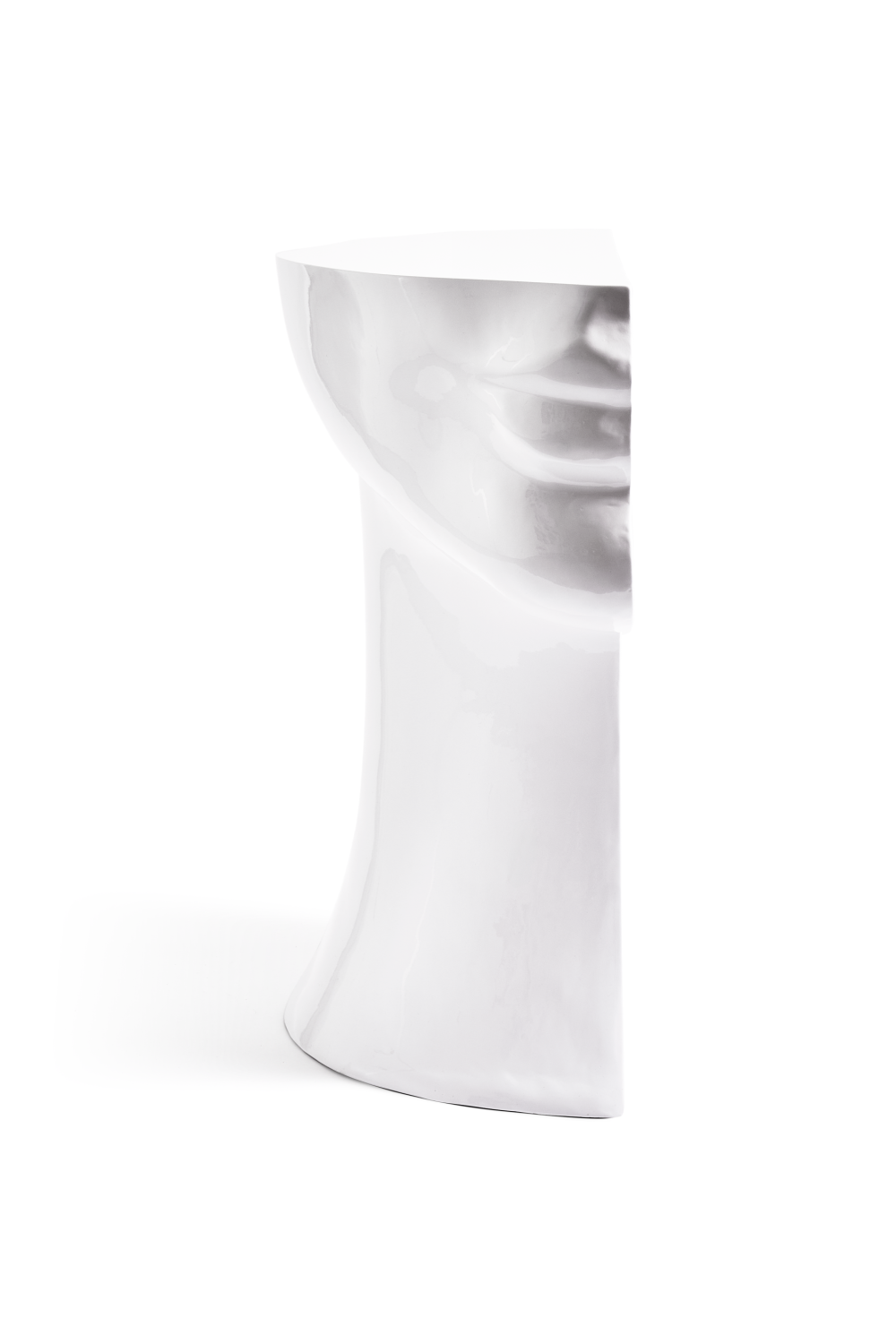 White Sculptural Chin Coffee Table | Pols Potten Head Left | Oroa.com