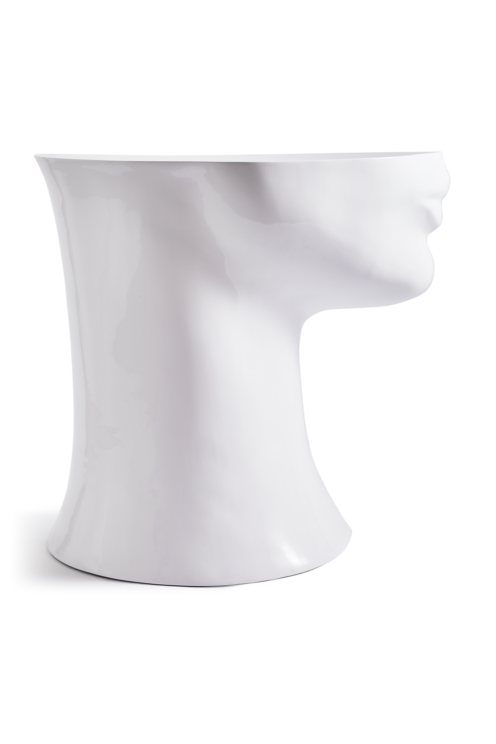 White Sculptural Chin Coffee Table | Pols Potten Head Left | Oroa.com