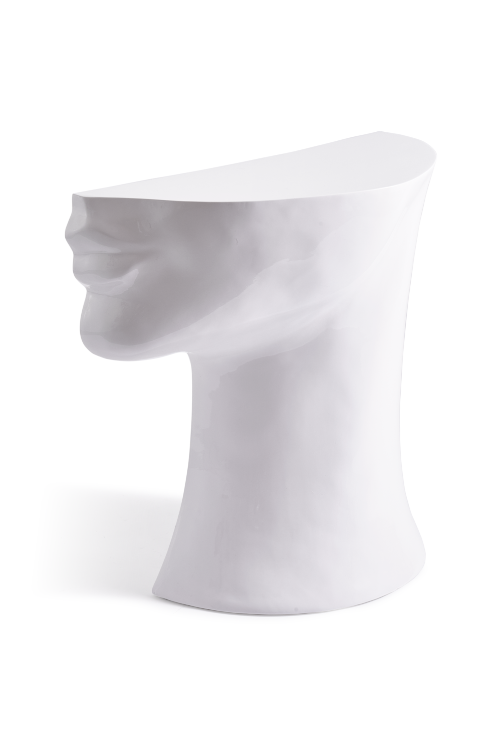 White Sculptural Chin Coffee Table | Pols Potten Head Right | Oroa.com