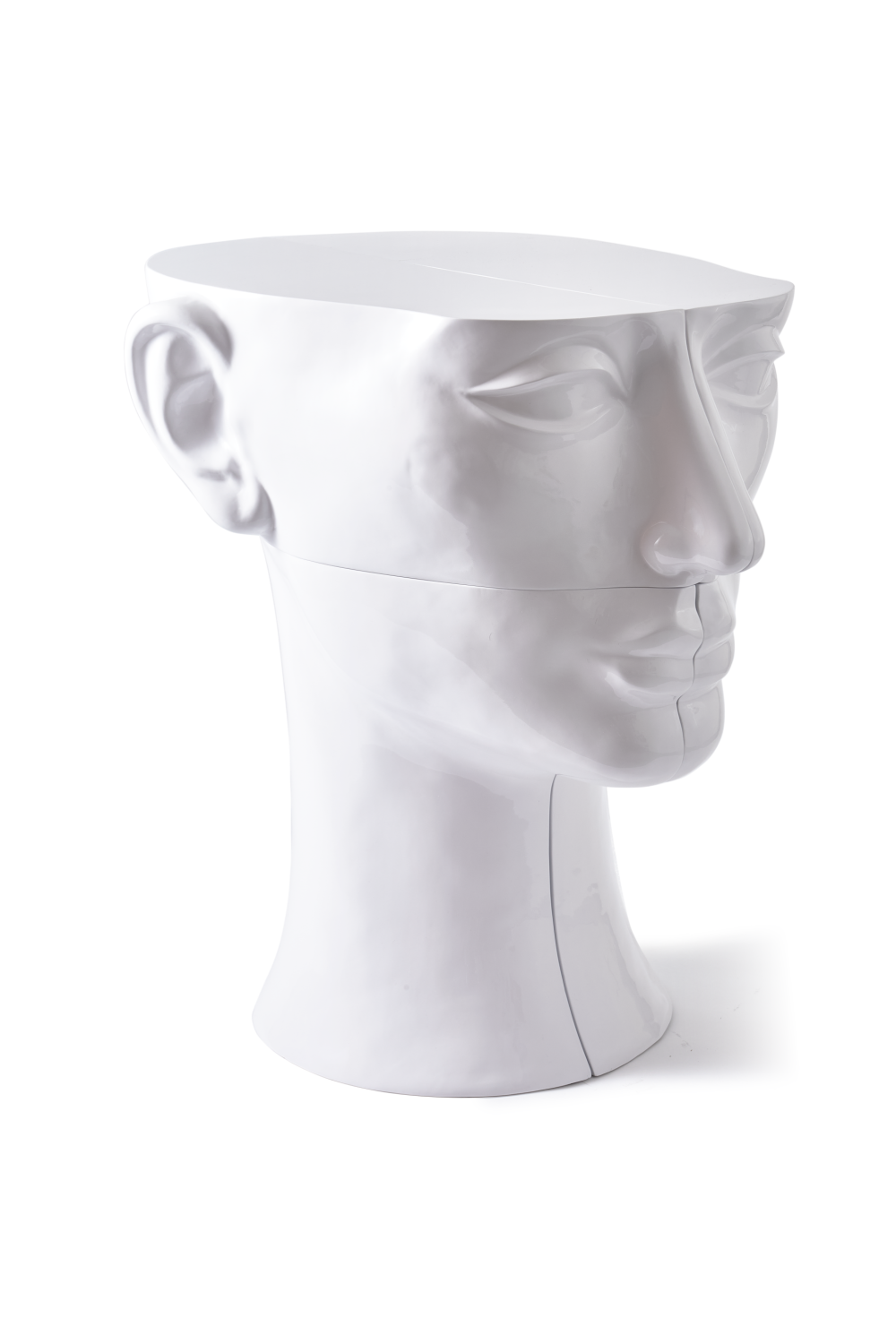 White Sculptural Chin Coffee Table | Pols Potten Head Right | Oroa.com