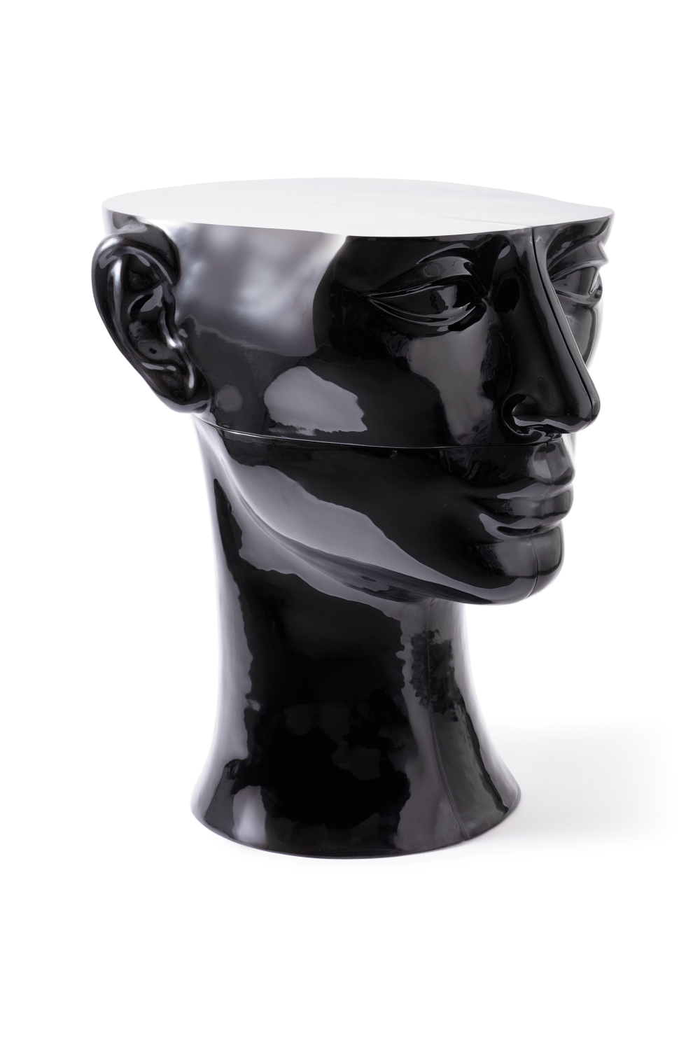 Black Sculptural Chin Coffee Table | Pols Potten Head Left | Oroa.com