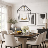 Modern European furniture - Geometrical Black Framed 4-Light Chandelier - www.oroa.com