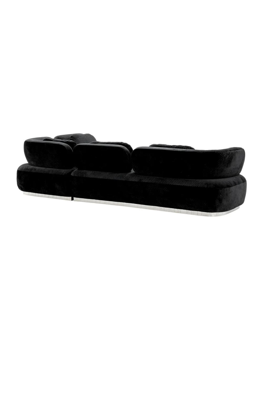 Black L-Shaped Velvet Sofa | Philipp Plein Signature Lounge | Oroa.com