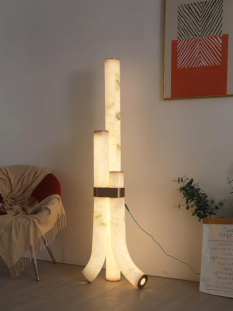 Modern Alabaster Piped Floor Lamp - OROA