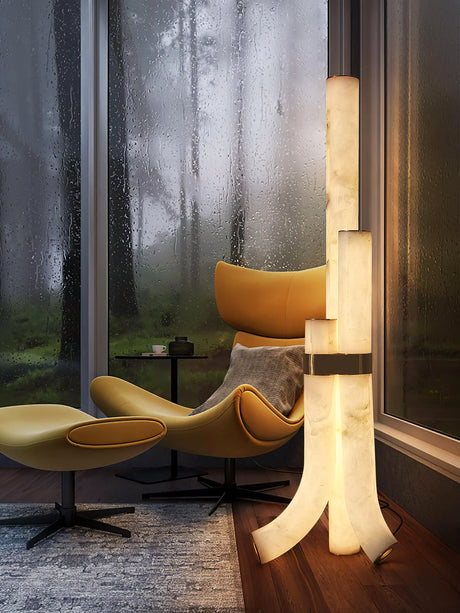 Modern Alabaster Piped Floor Lamp - OROA
