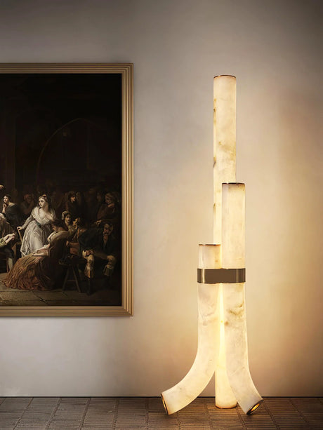 Modern Alabaster Piped Floor Lamp - OROA