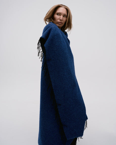 Fringe Bouclé Throw Cobalt