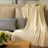 Hand-loomed Peruvian Pima Cotton & Undyed Baby Alpaca Throw Blanket - OROA