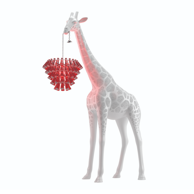 White Giraffe Floor Lamp M | Qeeboo Giraffe in Love | OROA.com