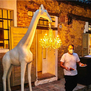 Outdoor Giraffe Statue Chandelier | Qeeboo Giraffe in Love | OROA.com