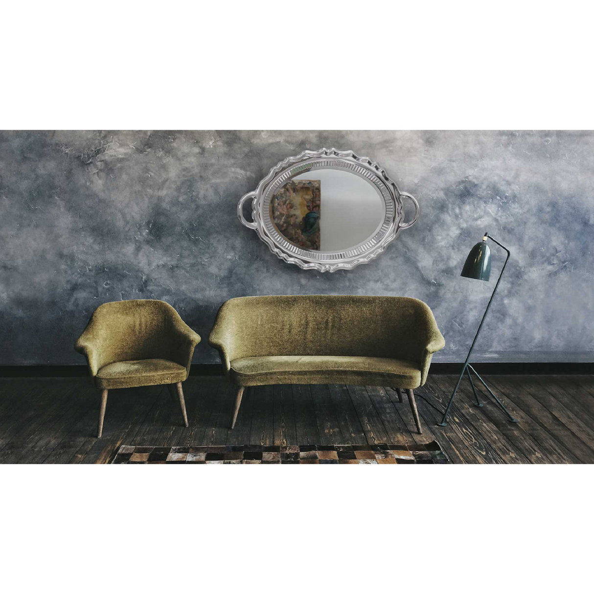 Metallic Tray Wall Mirror | Qeeboo Plateau Miroir | OROA.com