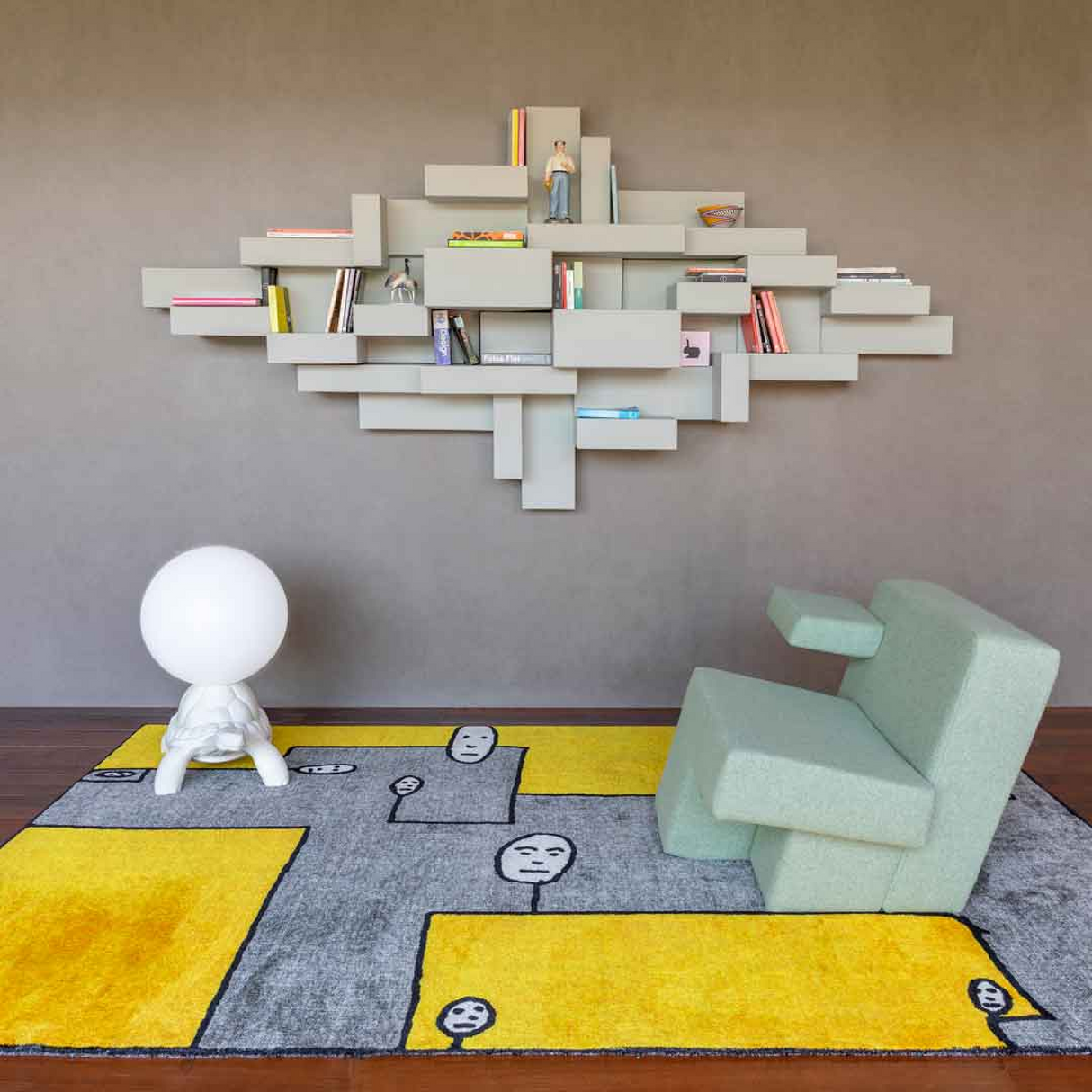 Illustrated Yellow Rug 10' x 6'7" | Qeeboo Dog | OROA.com