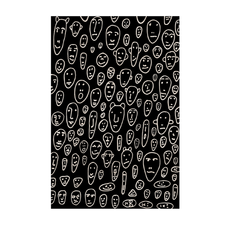 Illustrated Design Carpet | Qeeboo Floating Faces