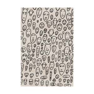 Illustrated Design Carpet | Qeeboo Floating Faces