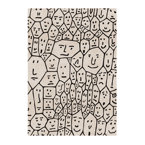 Face Illustration Beige Rug 10' x 6'7" | Qeeboo People One | OROA.com