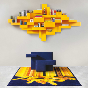 Modern Floral Print Rug 6'6" x 10' | Qeeboo Glitch | OROA.com