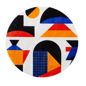 Round Geometric Pattern Rug | Qeeboo Oggian | OROA.com