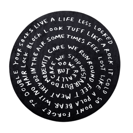 Black Round Rug | Qeeboo Circular Chronicles | OROA.com