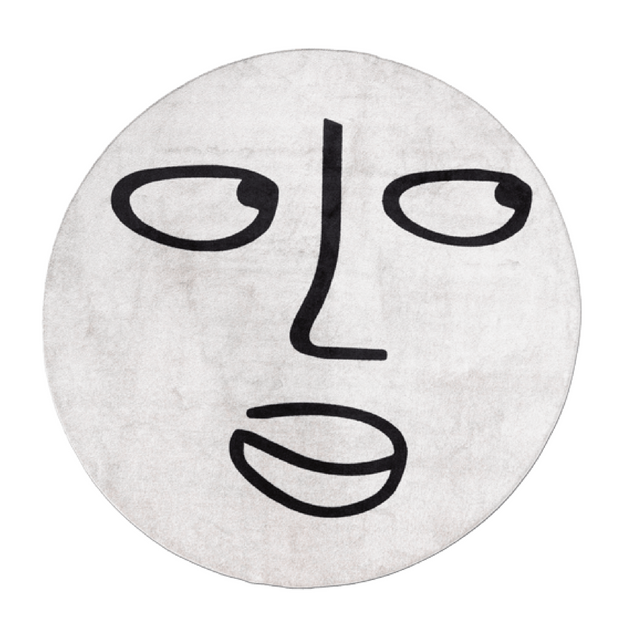 White Round Rug | Qeeboo Silent Moon | OROA.com