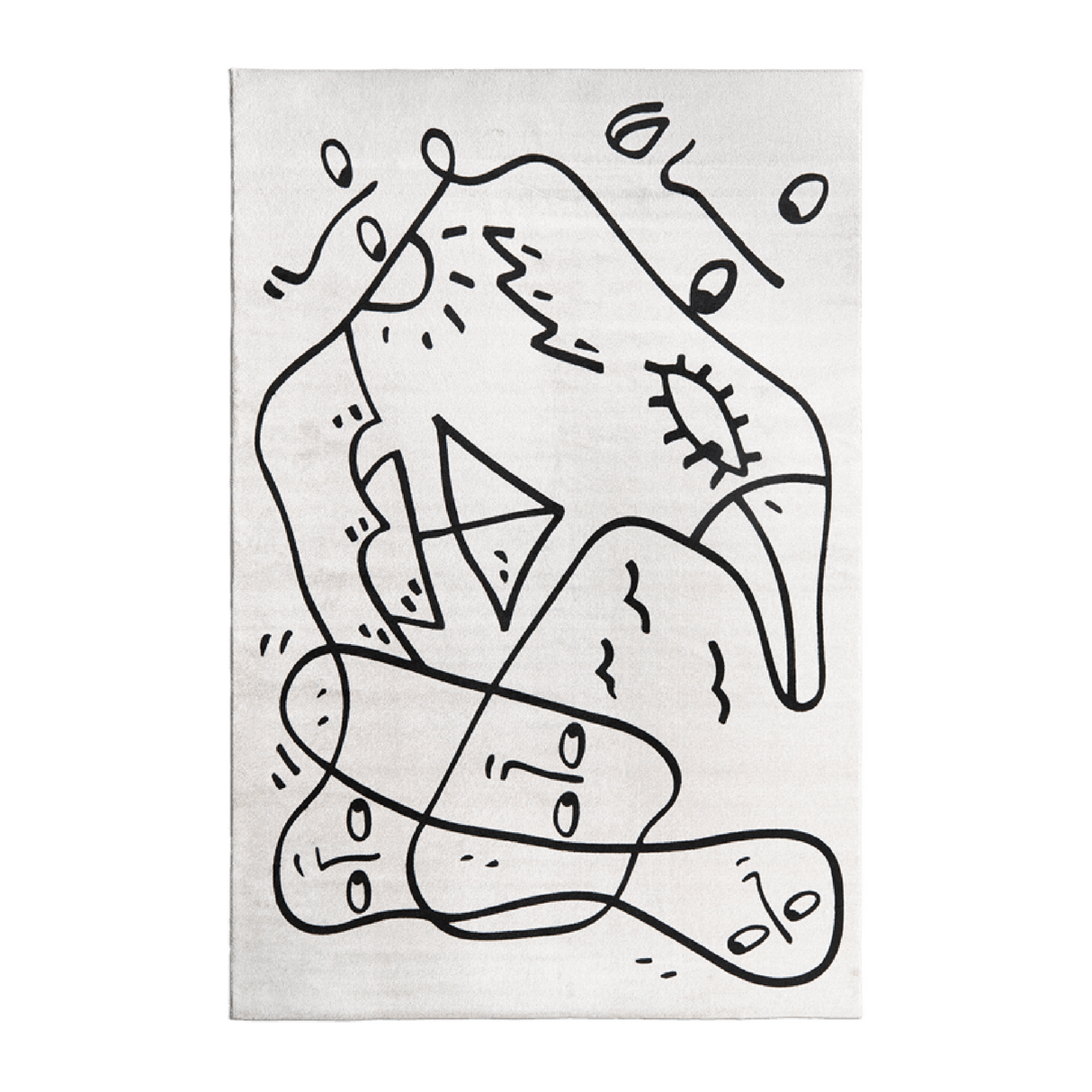 Black & White Rug | Qeeboo Whispering Waves | OROA.com