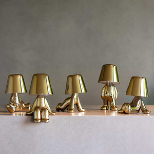 Metallic Child Figurine LED Lamp | Qeeboo Golden Brothers | OROA.com