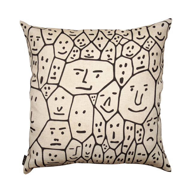Faces Beige Cushion | Qeeboo People | Oroa.com