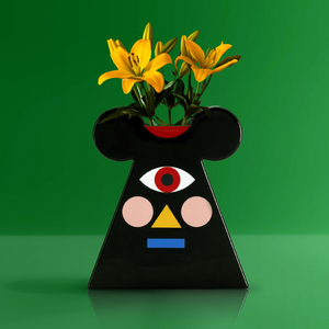 Conical Figurative Ceramic Vase | Qeeboo Oggian Mister Mouse | OROA.com