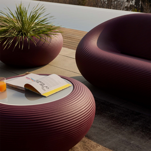 Glass Top Round Table | Qeeboo Nami | OROA.com