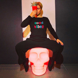 Skull Stool with Rechargeable LED Lamp | Qeeboo Mexico | OROA.com