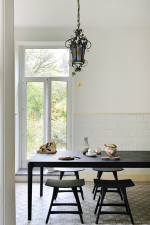 Black Oak Minimalist Dining Table | Ethnicraft Bok | Oroa.com