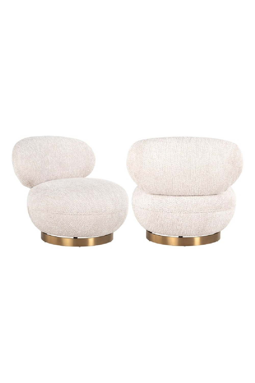 Cream Upholstered Swivel Easy Chair | OROA Jace | Oroa.com