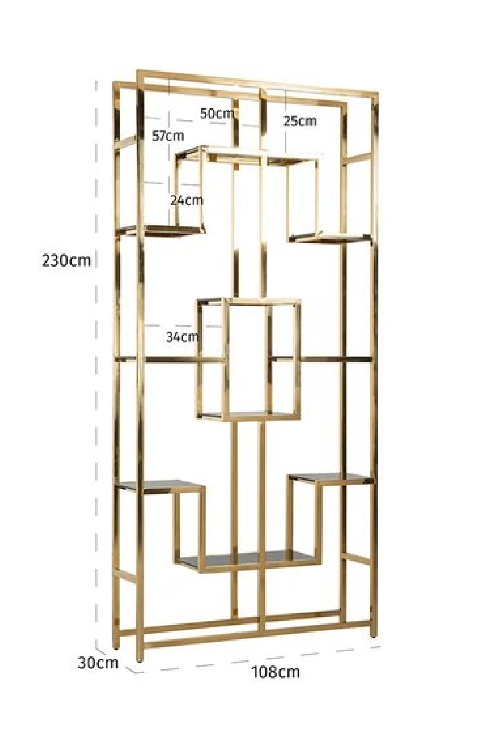 Geometrical Gold Cabinet | Richmond Interiors Magnus | Oroa.com