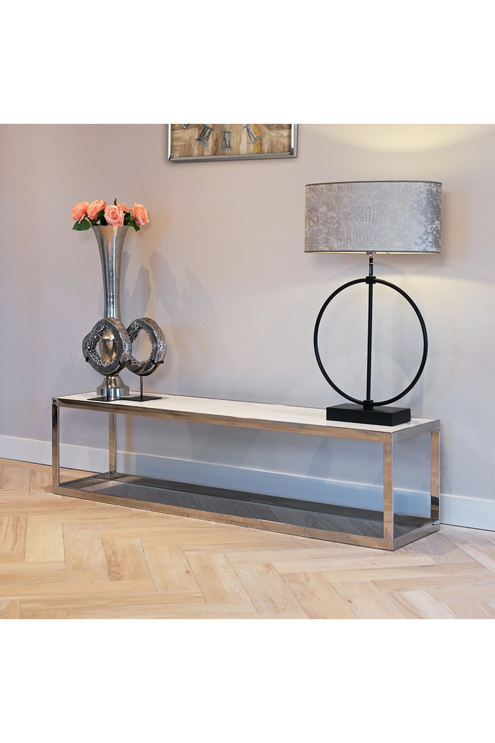 Silver Framed Marble TV Unit | Richmond Interiors Levanto | OROA.com