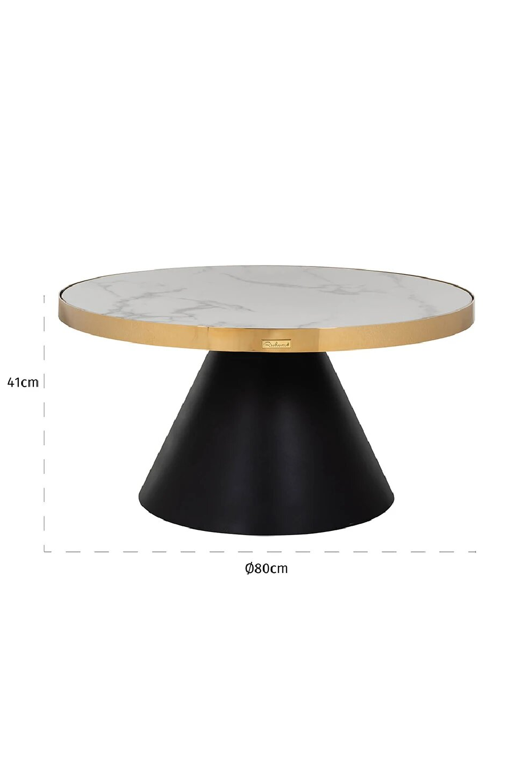 Gold Framed Marble Pedestal Coffee Table | OROA Odin | OROA.com