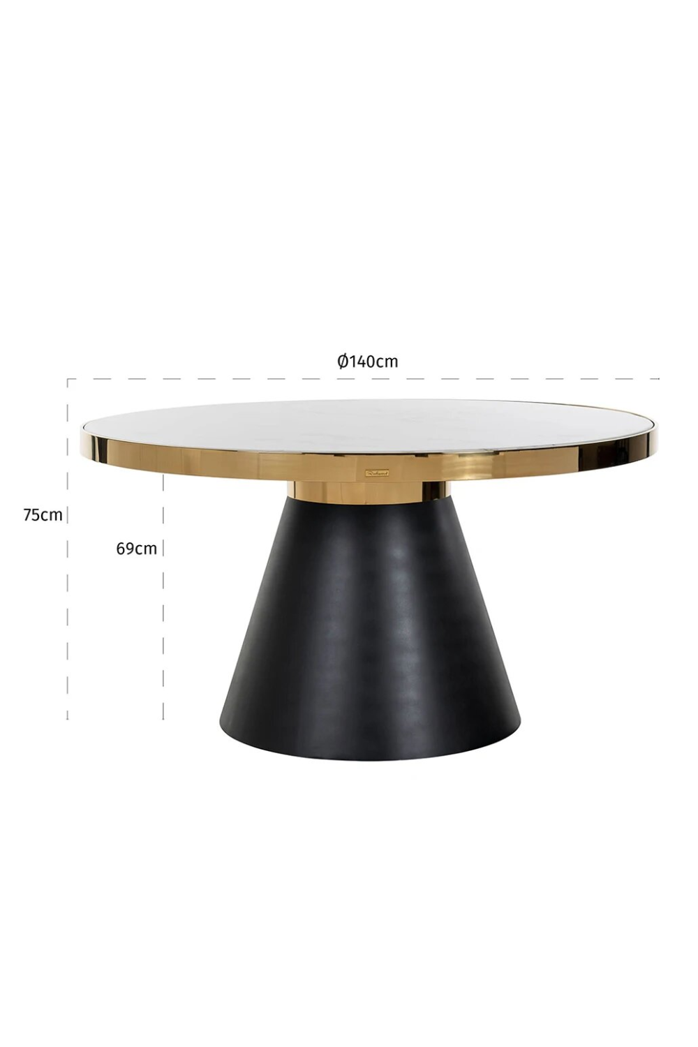 Gold Framed Marble Pedestal Dining Table | OROA Odin | OROA.com