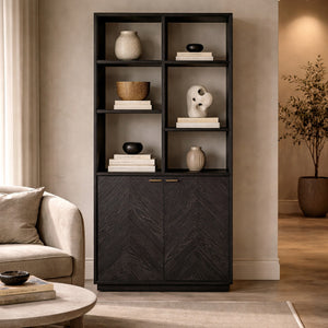   Black Oak 2-Door Bookcase | Oroa.com