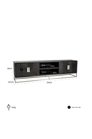 Black Oak 4 Door TV Sideboard | Richmond Interiors Blackbone | OROA.com