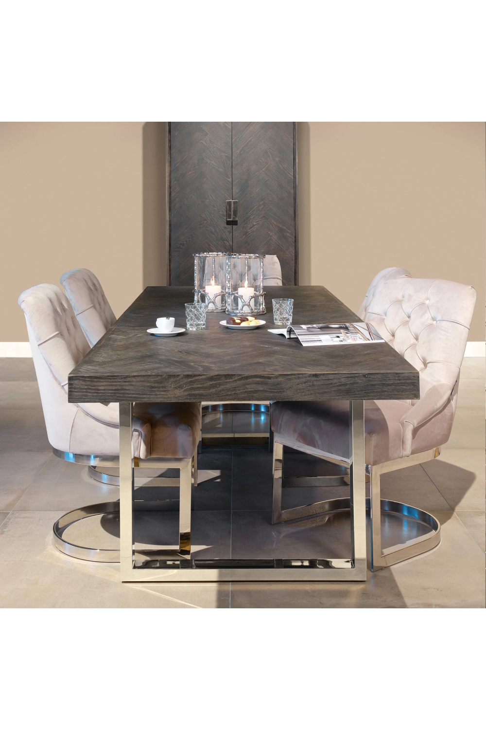 Wooden Silver Dining Table L | OROA Blackbone | OROA.com