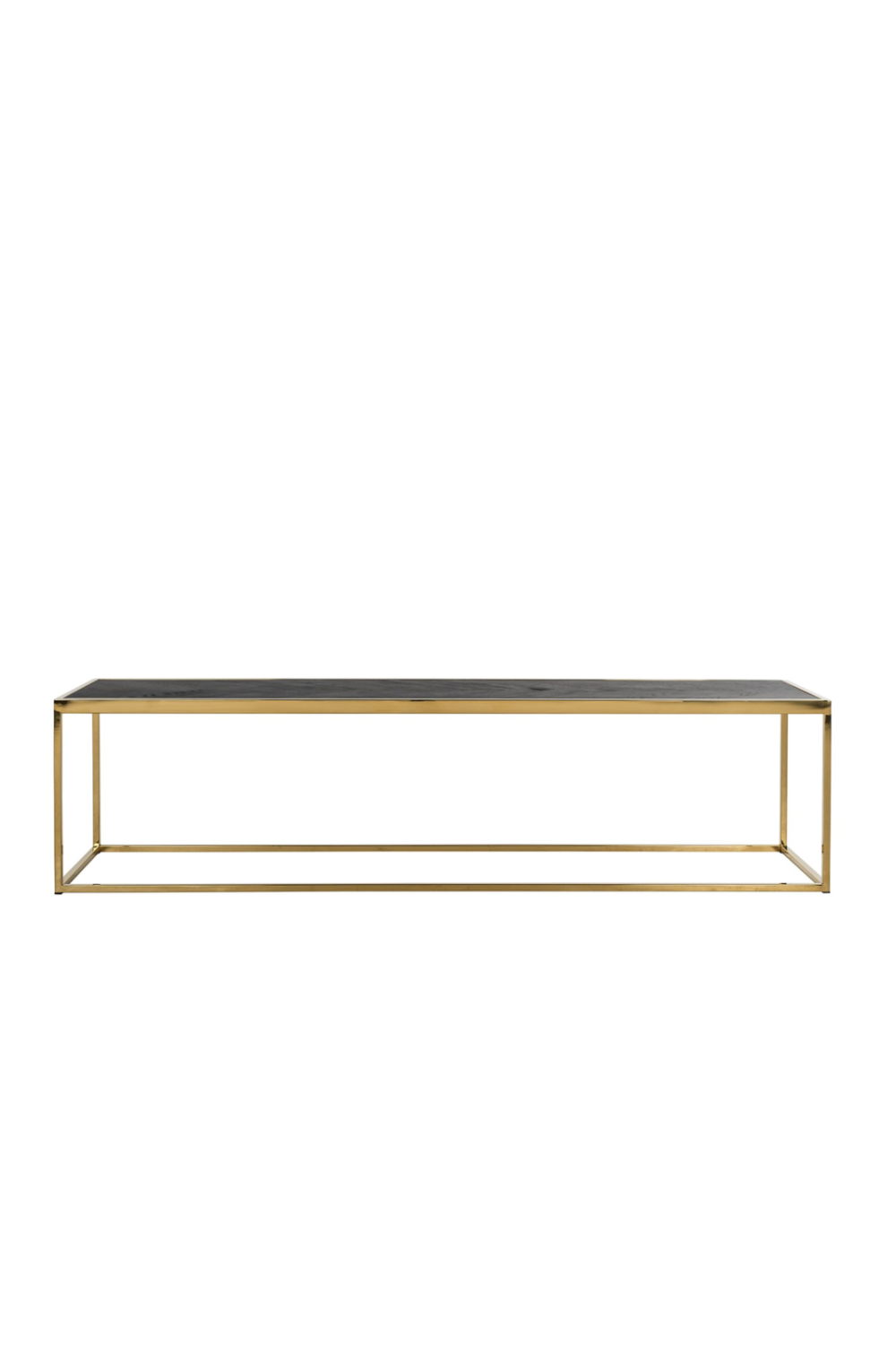 Rectangular Gold Framed Wood Coffee Table | OROA Blackbone | OROA.com